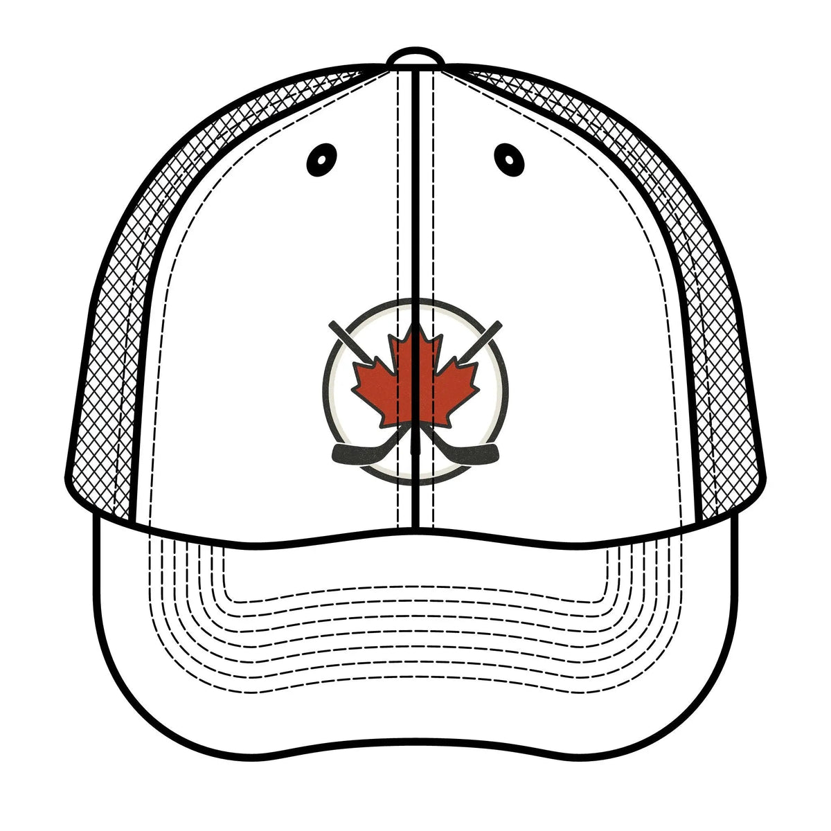 Maple Stick Hockey Hat – Maple Leaf & Crossed Sticks Snapback Cap