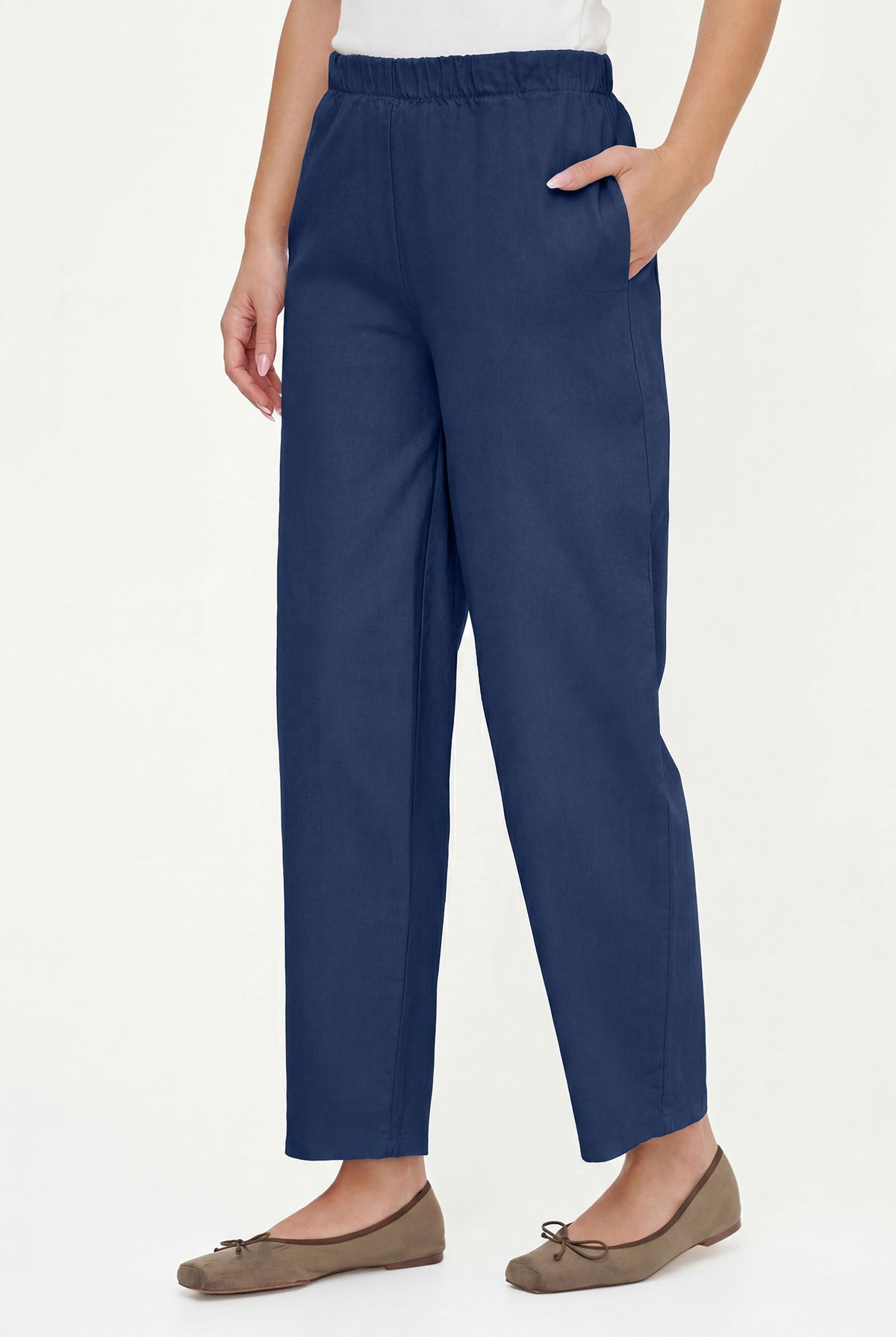 Women's Woven Barrel-Leg Pull-On Pants