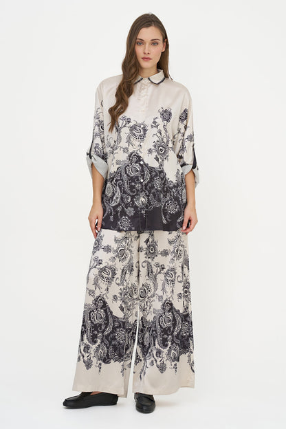 Women's Placement-Print Wide-Leg Pull-On Pants