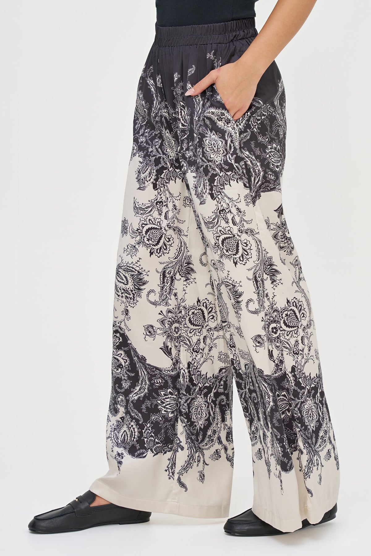 Women's Placement-Print Wide-Leg Pull-On Pants