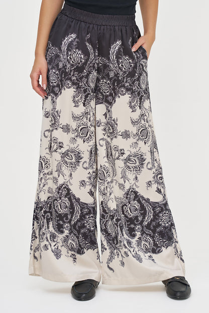 Women's Placement-Print Wide-Leg Pull-On Pants