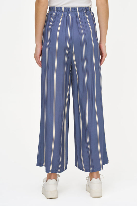 Women's Printed Woven Wide-Leg Pull-On Pants with Side Pockets