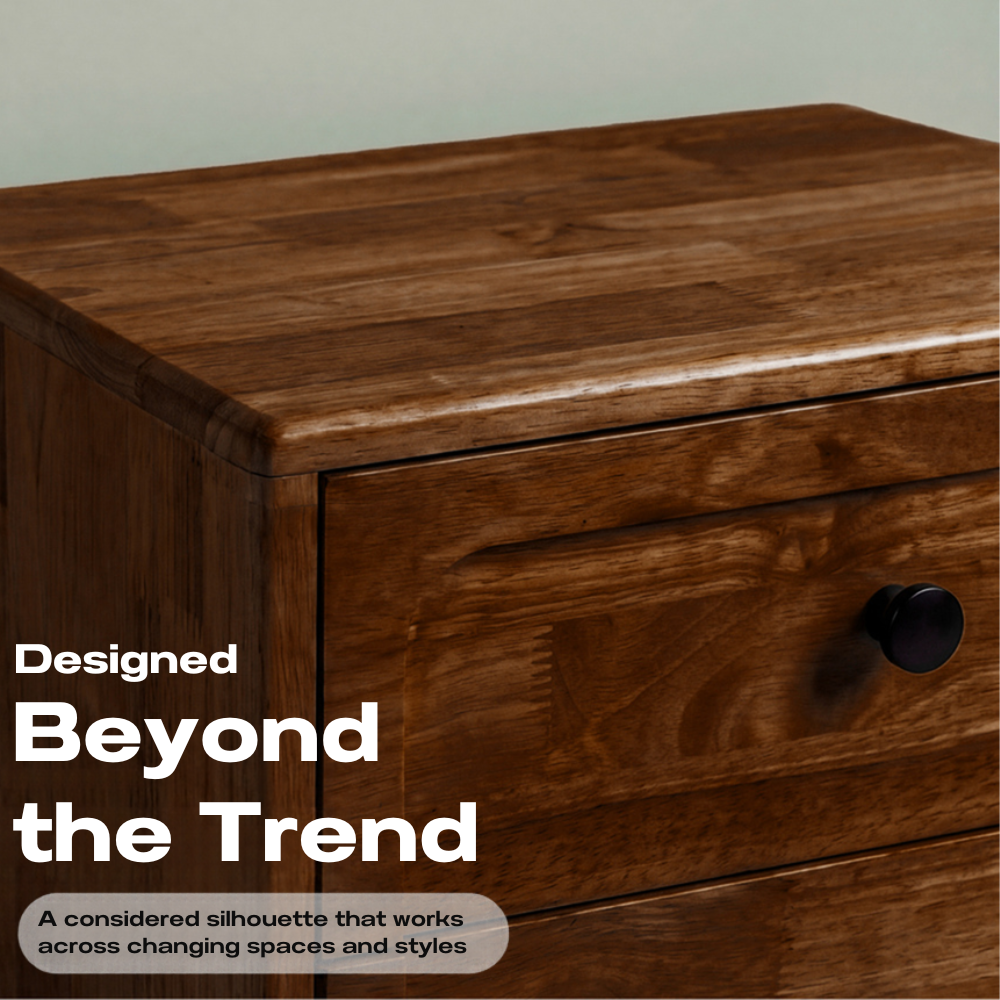 Savana Two Drawers Solid Wood Nightstand