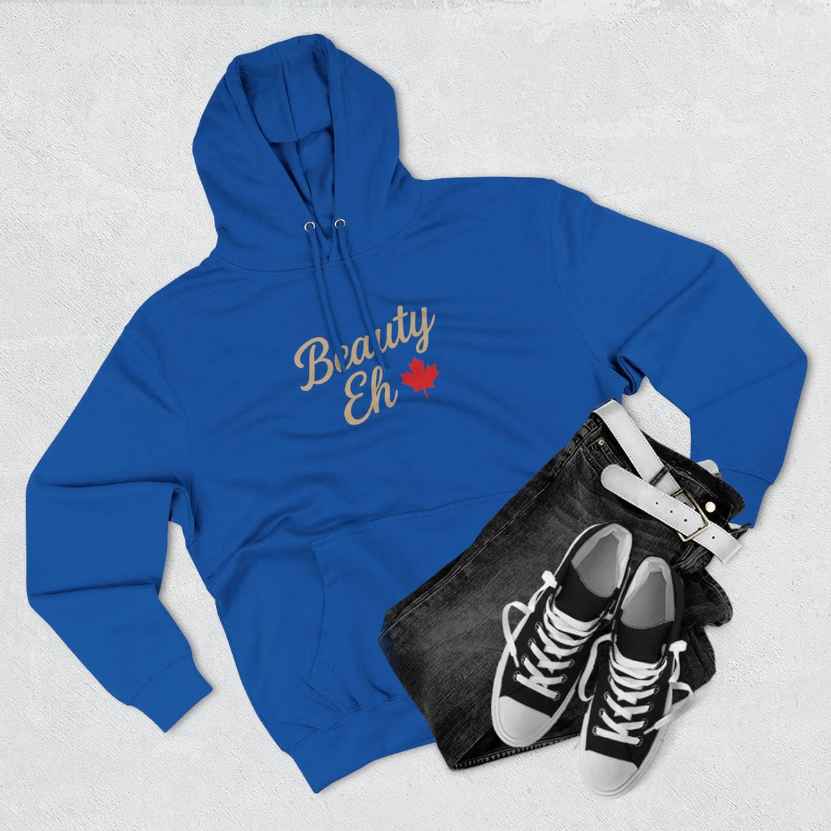 Beauty Eh Canadian Hoodie - Maple Leaf Pride Pullover Sweatshirt - Womens Canada Day Apparel - Cozy Fleece Lined Hooded Sweatshirt