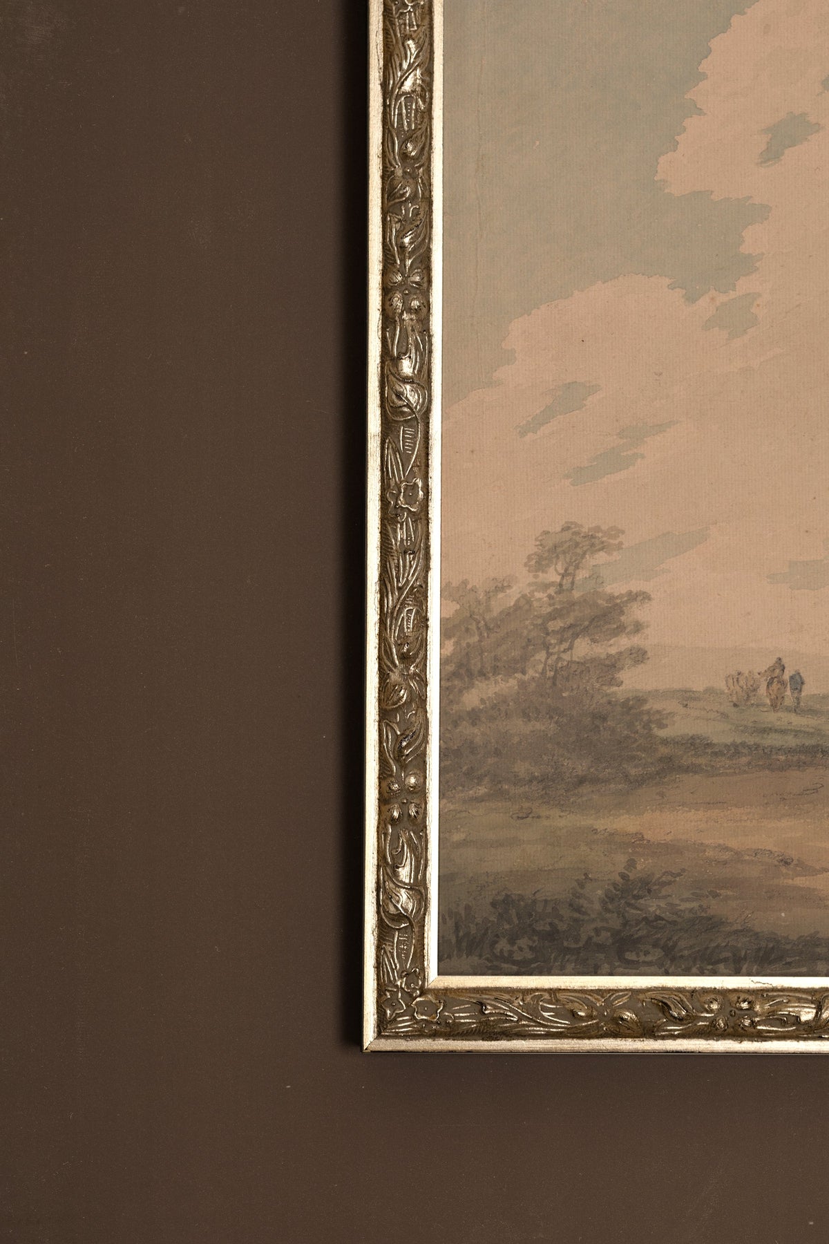 PAYSAGE OUBLIÉ, CADRE VINTAGE ARGENT