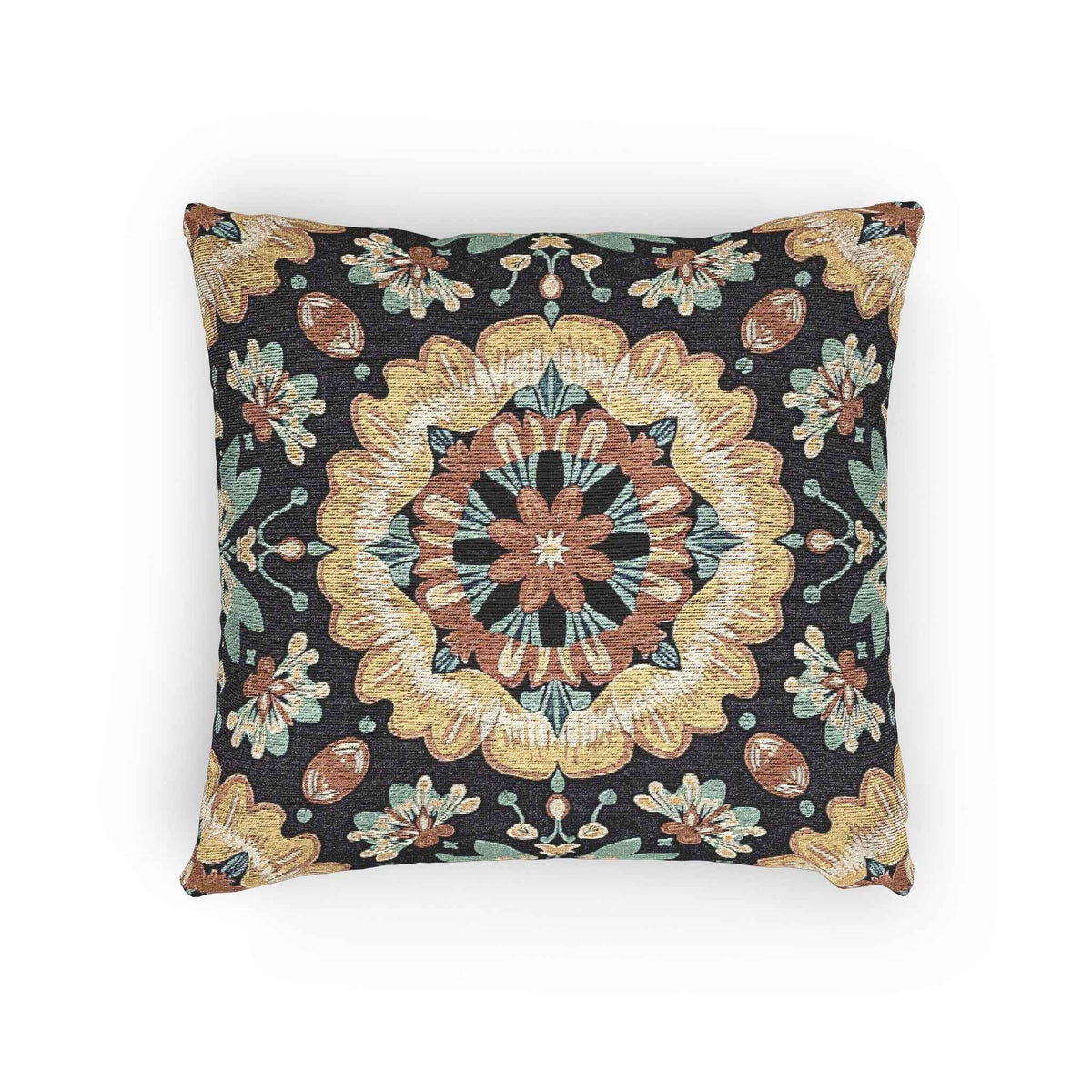 Boho Mandala Woven Pillow | Kilim Mosaic Cushion Cover