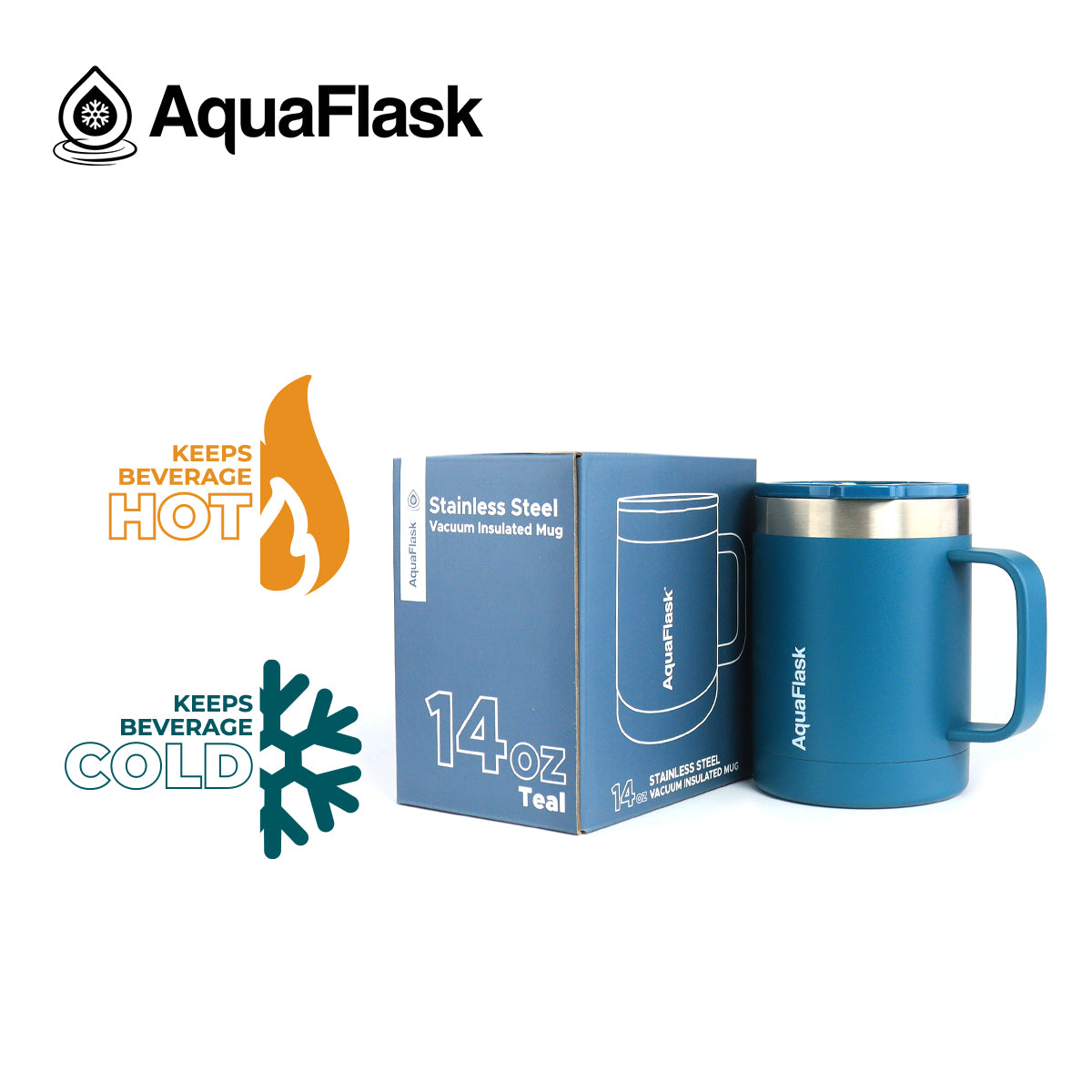 Aquaflask Thermal Insulated Lidded Mug With Handle 415ml (14 oz)