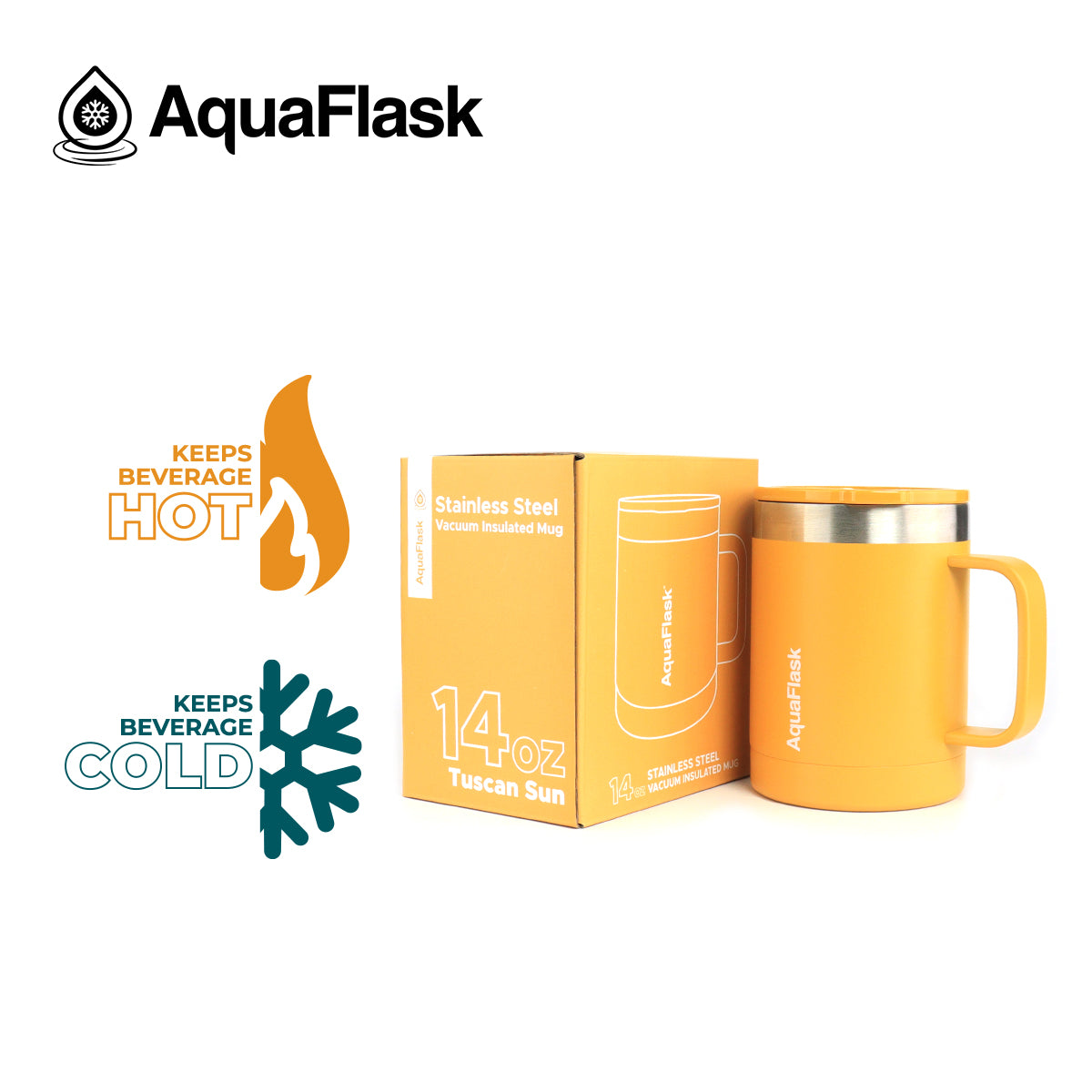 Aquaflask Thermal Insulated Lidded Mug With Handle 415ml (14 oz)