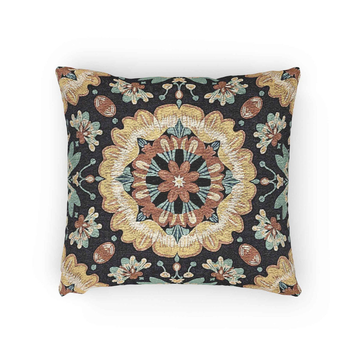 Boho Mandala Woven Pillow | Kilim Mosaic Cushion Cover