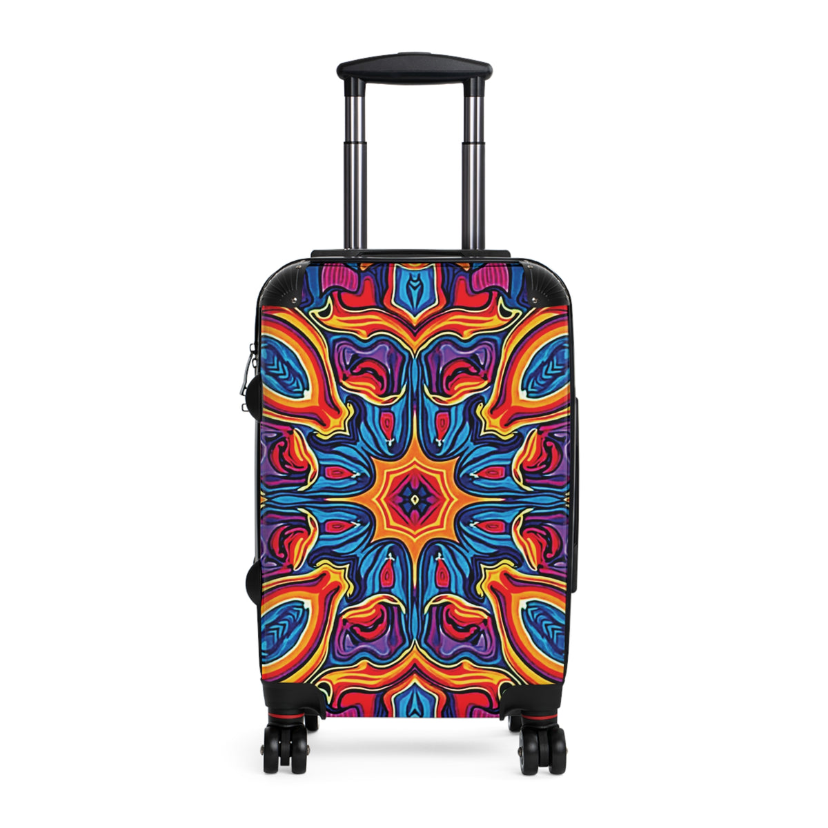 Kaleidoscope Pattern Carry-On Suitcase – Vibrant Boho Travel Luggage