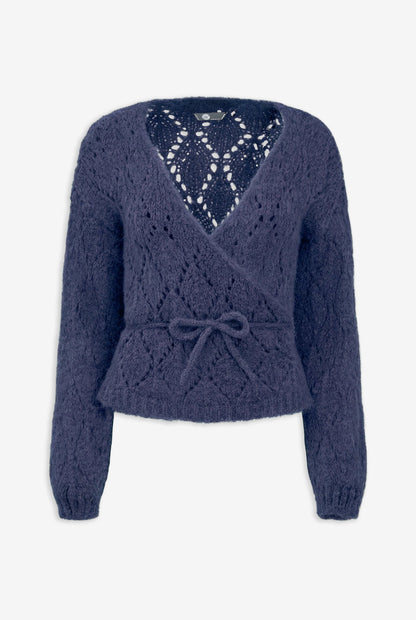 Women's Open-Crochet Wrap Cardigan