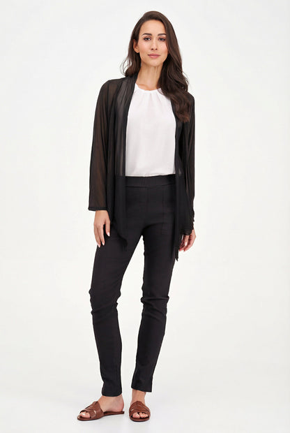 Women's Knit/Woven Combo Cardigan