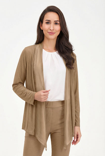 Women's Knit/Woven Combo Cardigan