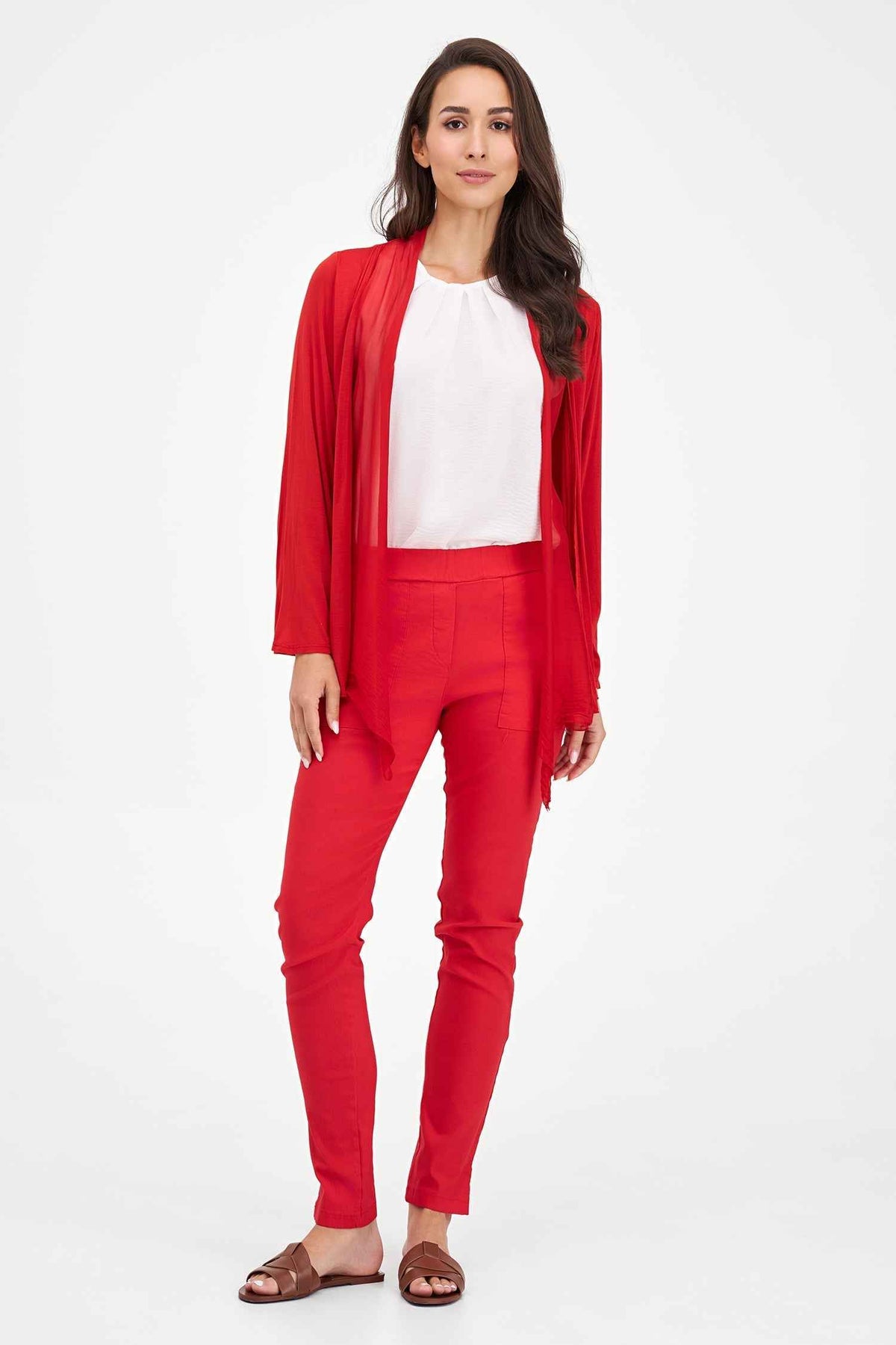 Women's Knit/Woven Combo Cardigan