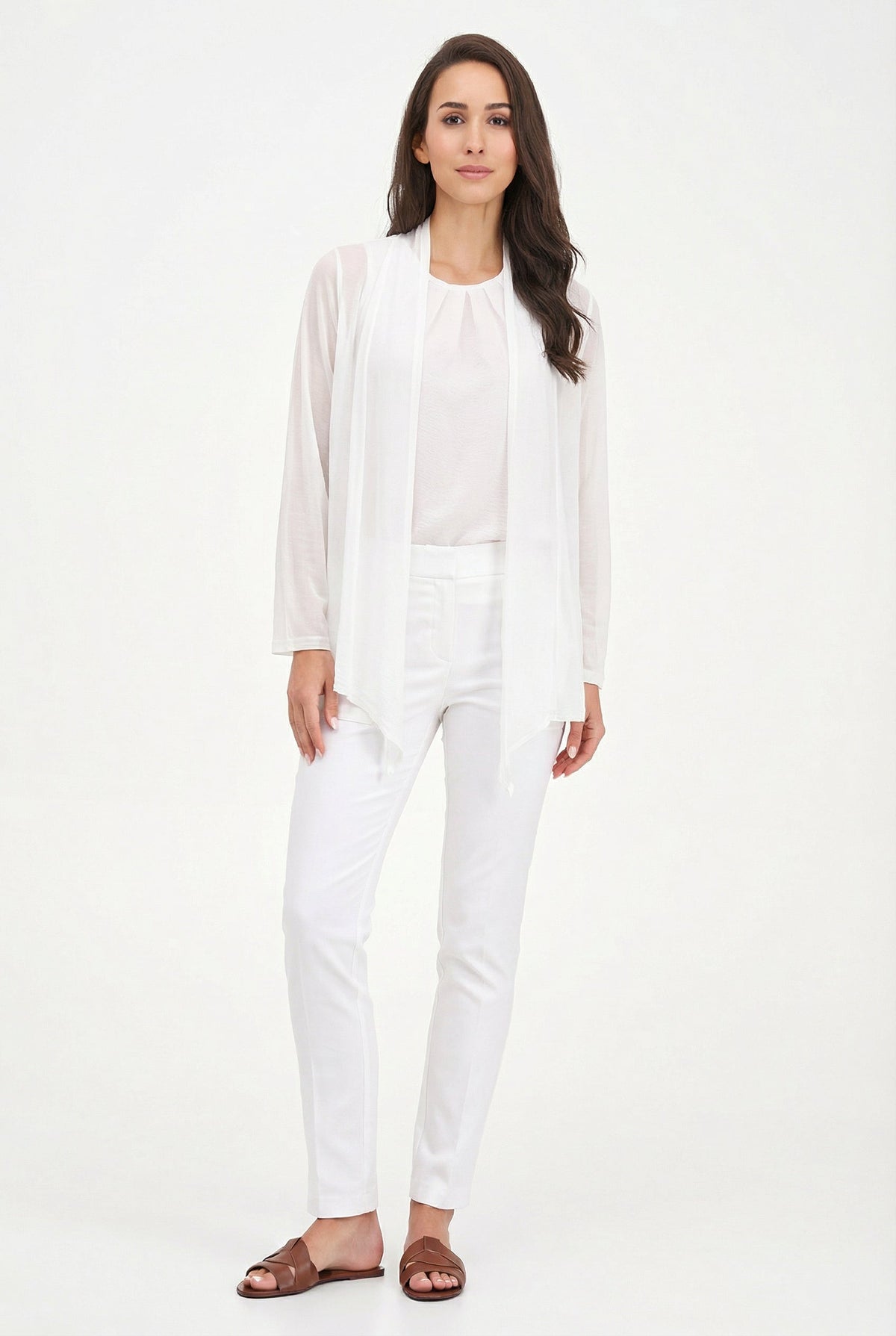 Women's Knit/Woven Combo Cardigan