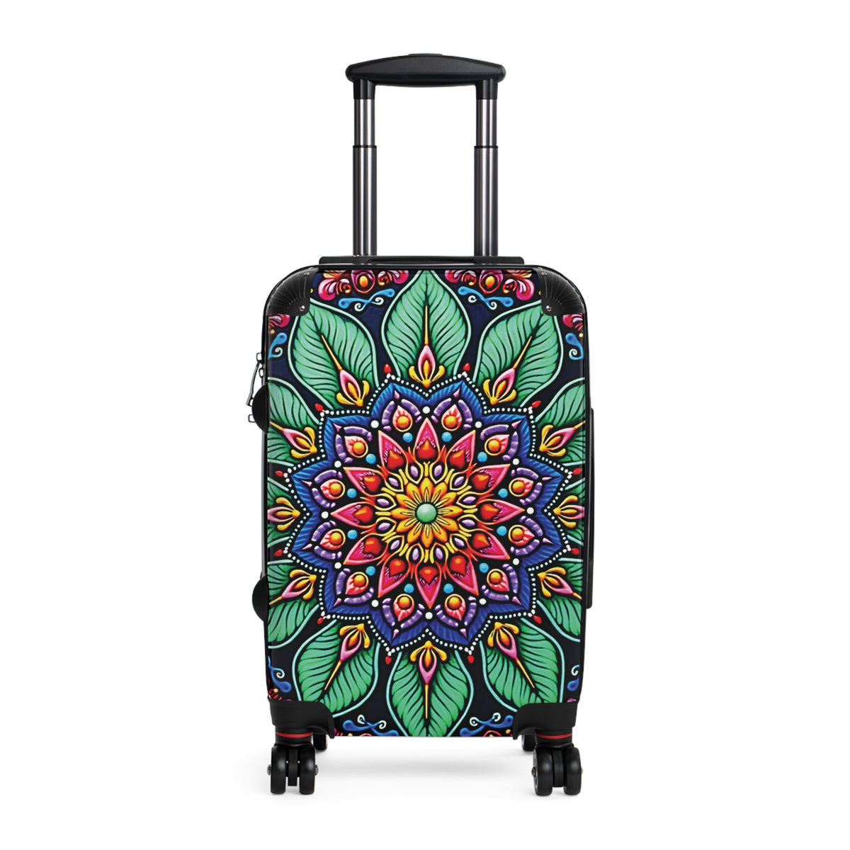 Mandala Floral Suitcase – Colorful Boho Carry-On Luggage
