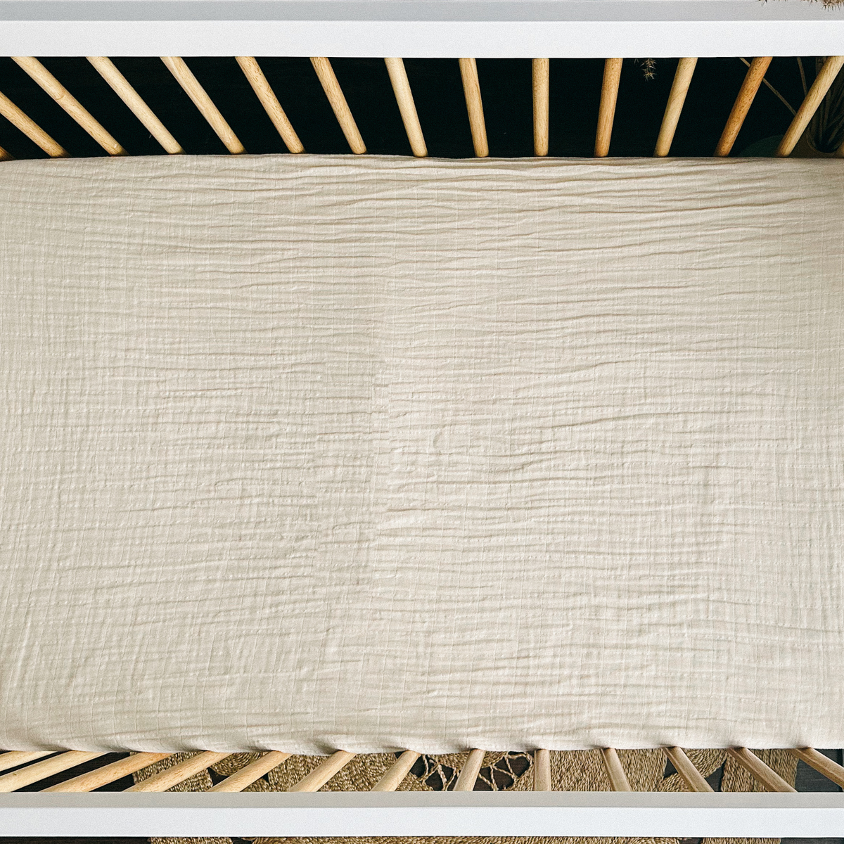 Organic Cotton Muslin Crib Fitted Sheets - Ivory