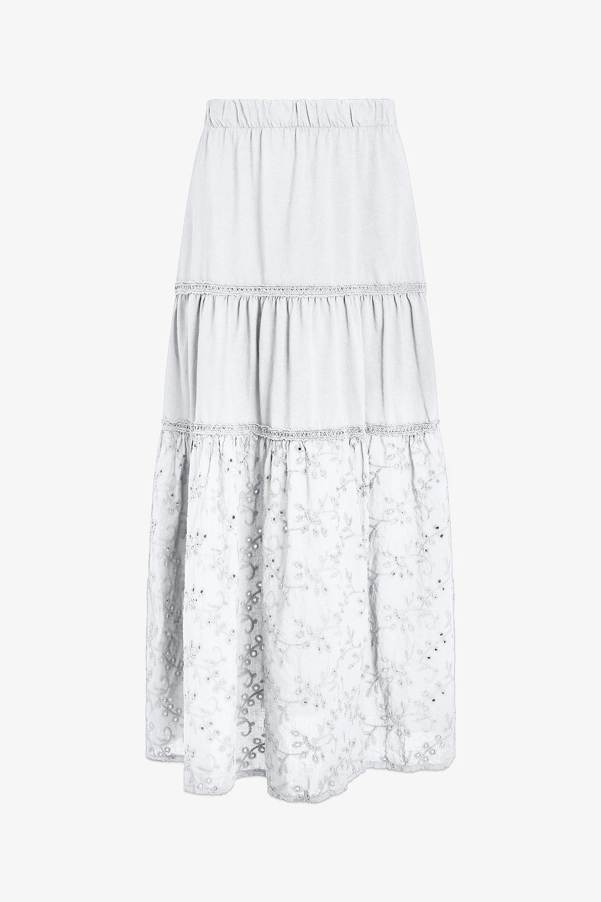 Women's Knit/Woven Combo Skirt