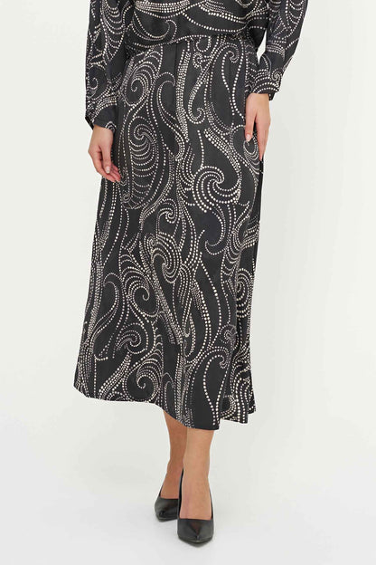 Women's Printed Woven Pull-On Flowing Skirt