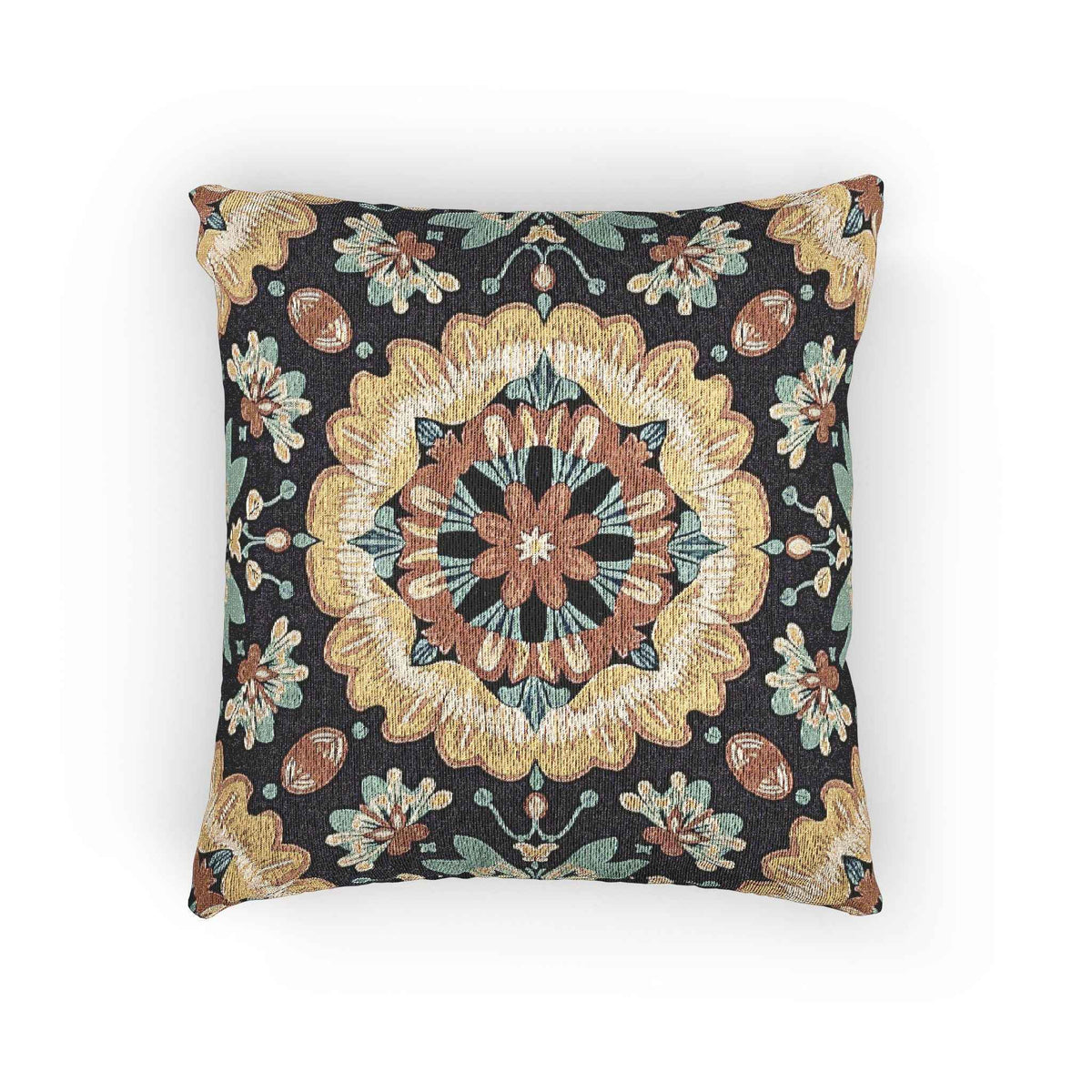 Boho Mandala Woven Pillow | Kilim Mosaic Cushion Cover