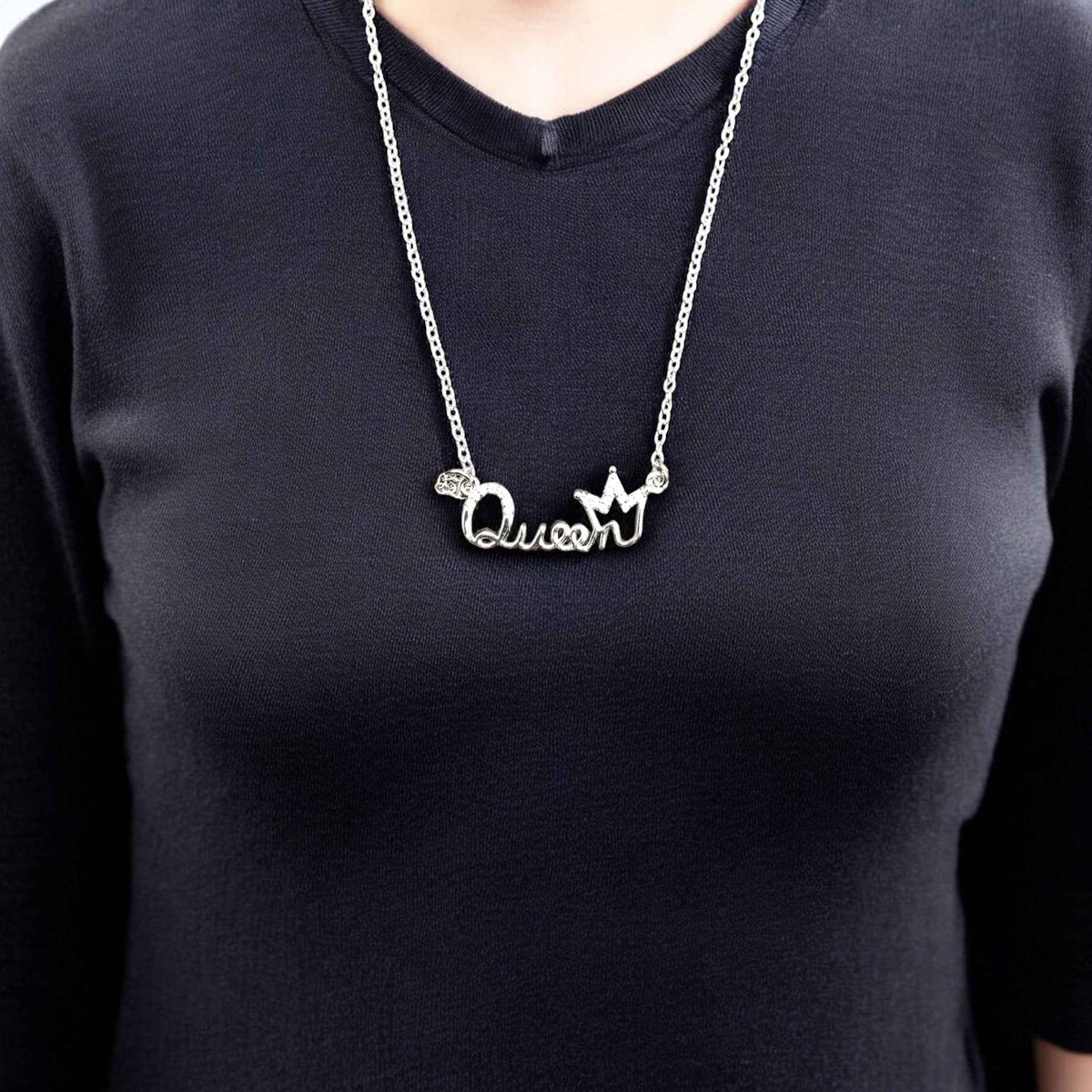 Queen Stainless Steel Necklace Pendants With Long Chain