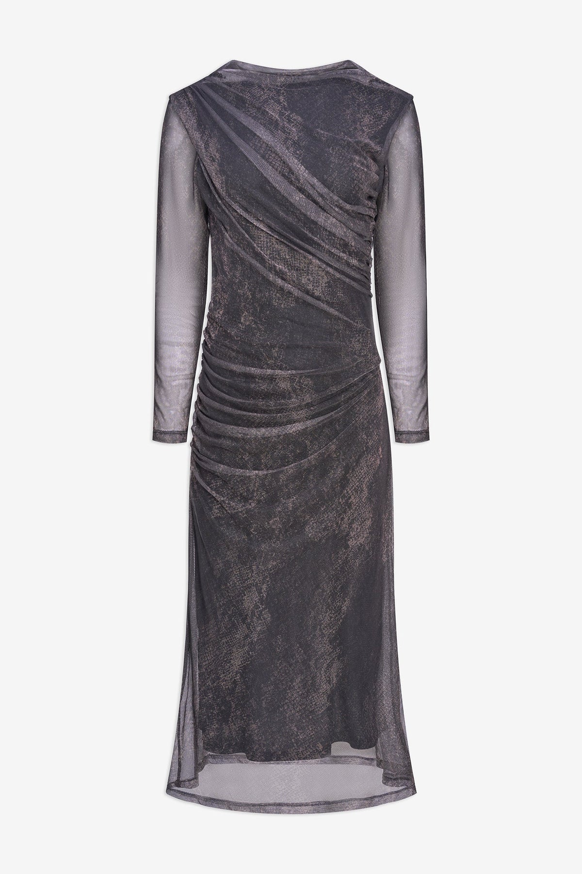 Women's Printed Mesh Boat-Neck Dress