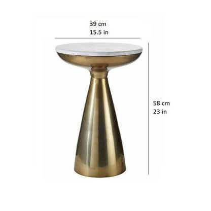 Byla Brass & Marble Side Table