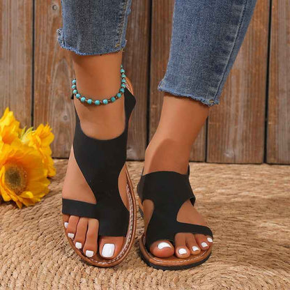 Women's Cross-strap Flat Sandals Retro Style Broadband