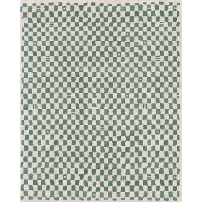 Metro Checkered Slate Green Rug
