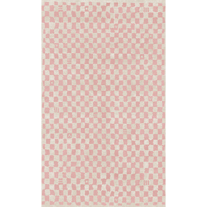 Metro Checkered Malibu Pink & White Rug