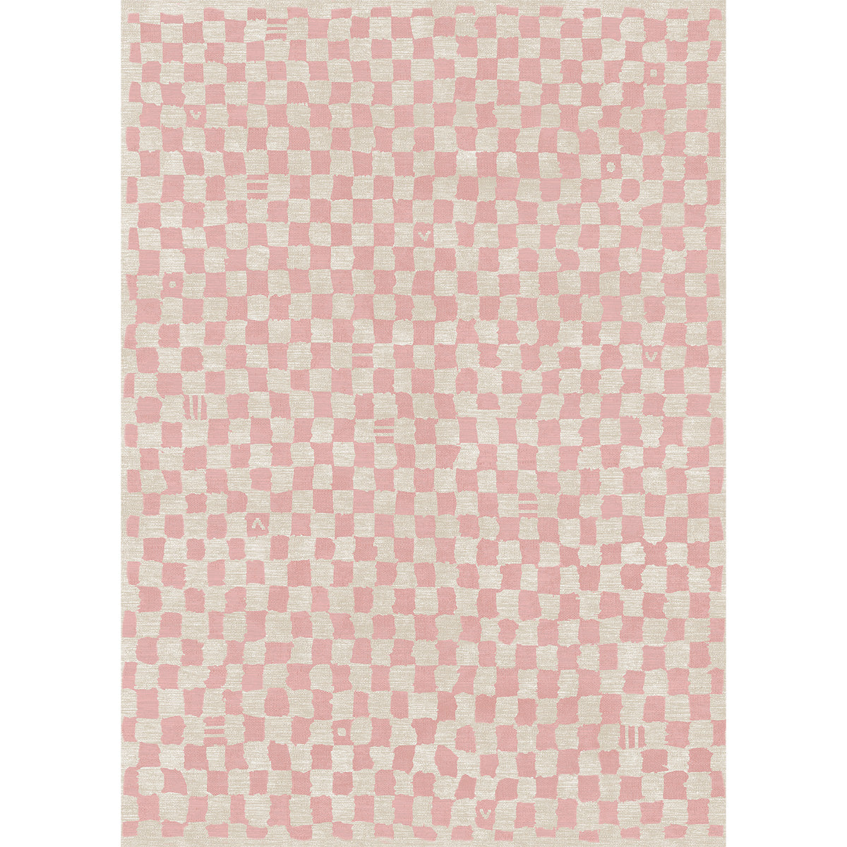 Metro Checkered Malibu Pink & White Rug