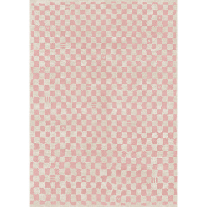 Metro Checkered Malibu Pink & White Rug