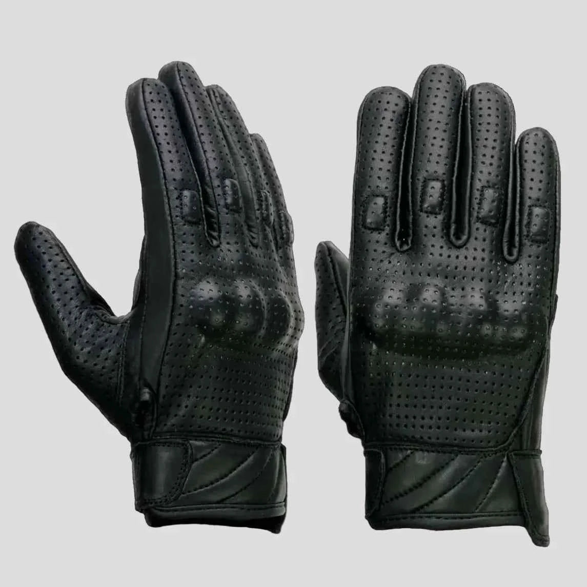 Open Road Men's Perforated Armored Leather Motorcycle Gloves