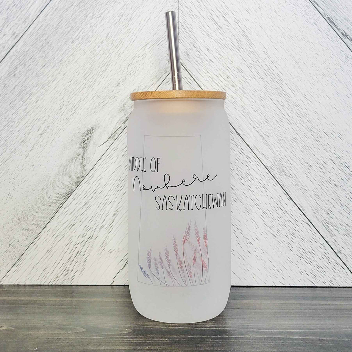 Middle Of Nowhere Glass Can with Bamboo Lid
