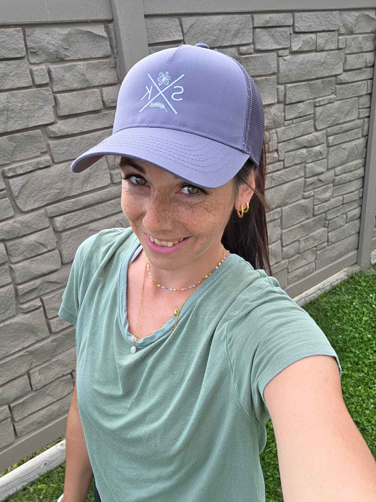 Sask X Embroidered Women's Ponytail Cap | Saskatchewan Hat