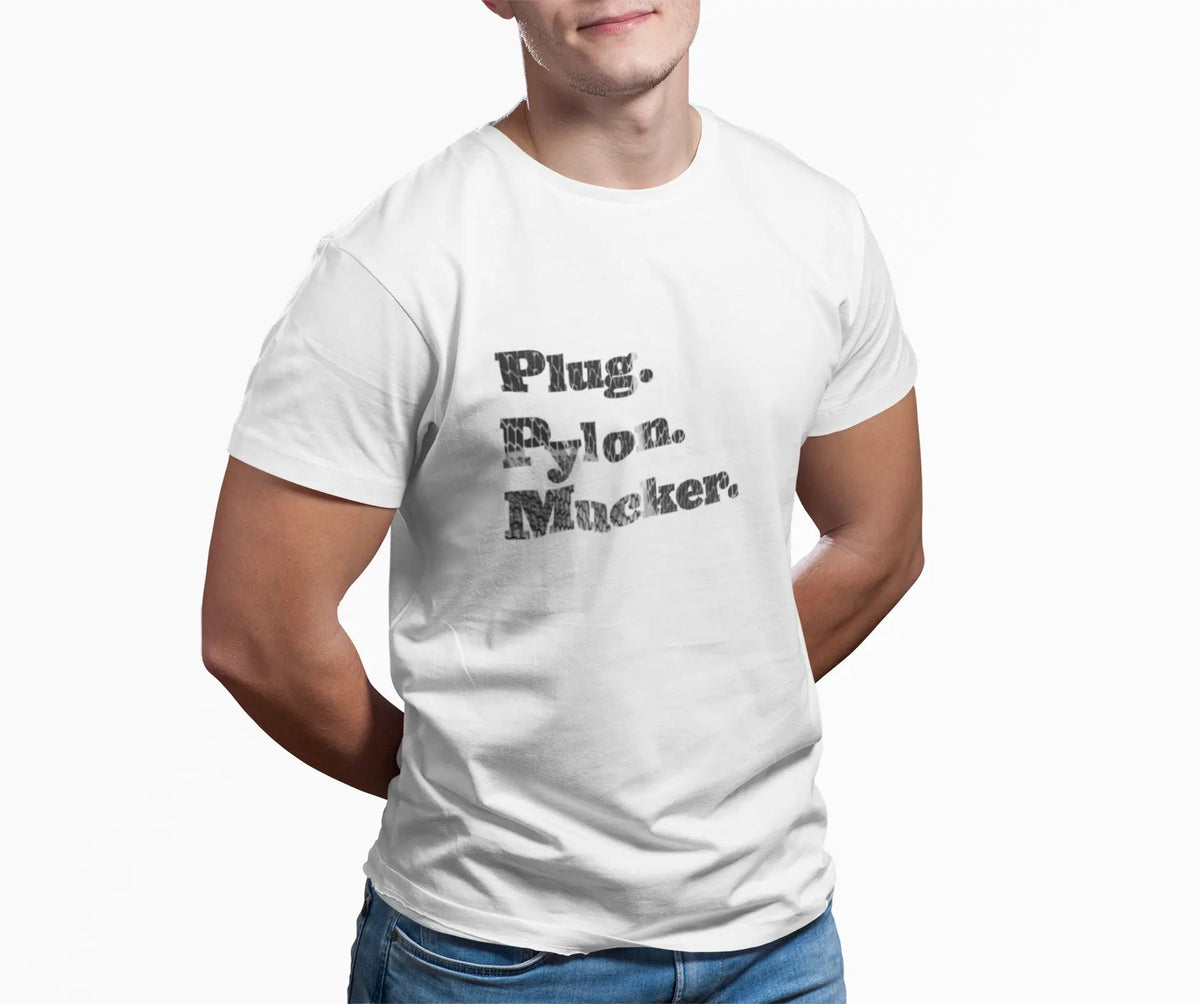 Plug Pylon Mucker T-Shirt - Hockey Hard Worker - Blue Collar Hockey - Maple Stick Hockey - True Fan Gift