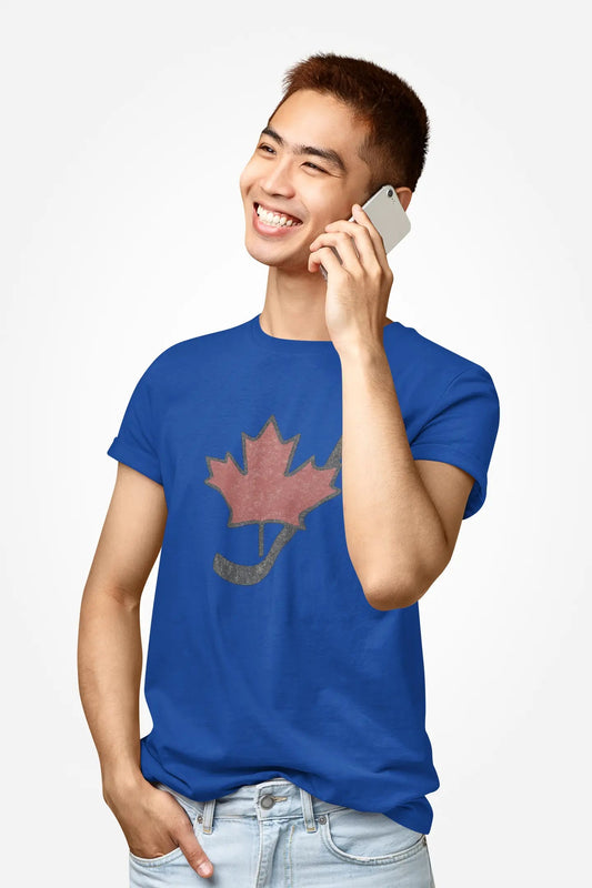 Vintage Canada Maple Leaf T-Shirt Youth Distressed Graphic Tee for Hockey Fans