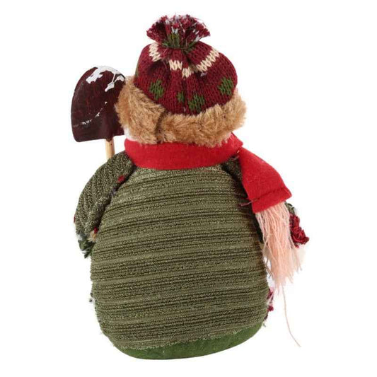 Christmas Elk Santa Snowman Figurines – Flannel Holiday Decorations, 18x13cm