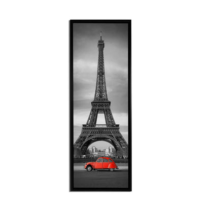 Wall Art Eiffel Tower Black, White and Red-Canvas city Skyline