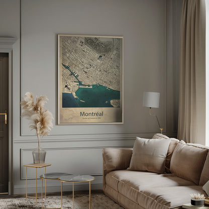 Wall art Montreal map