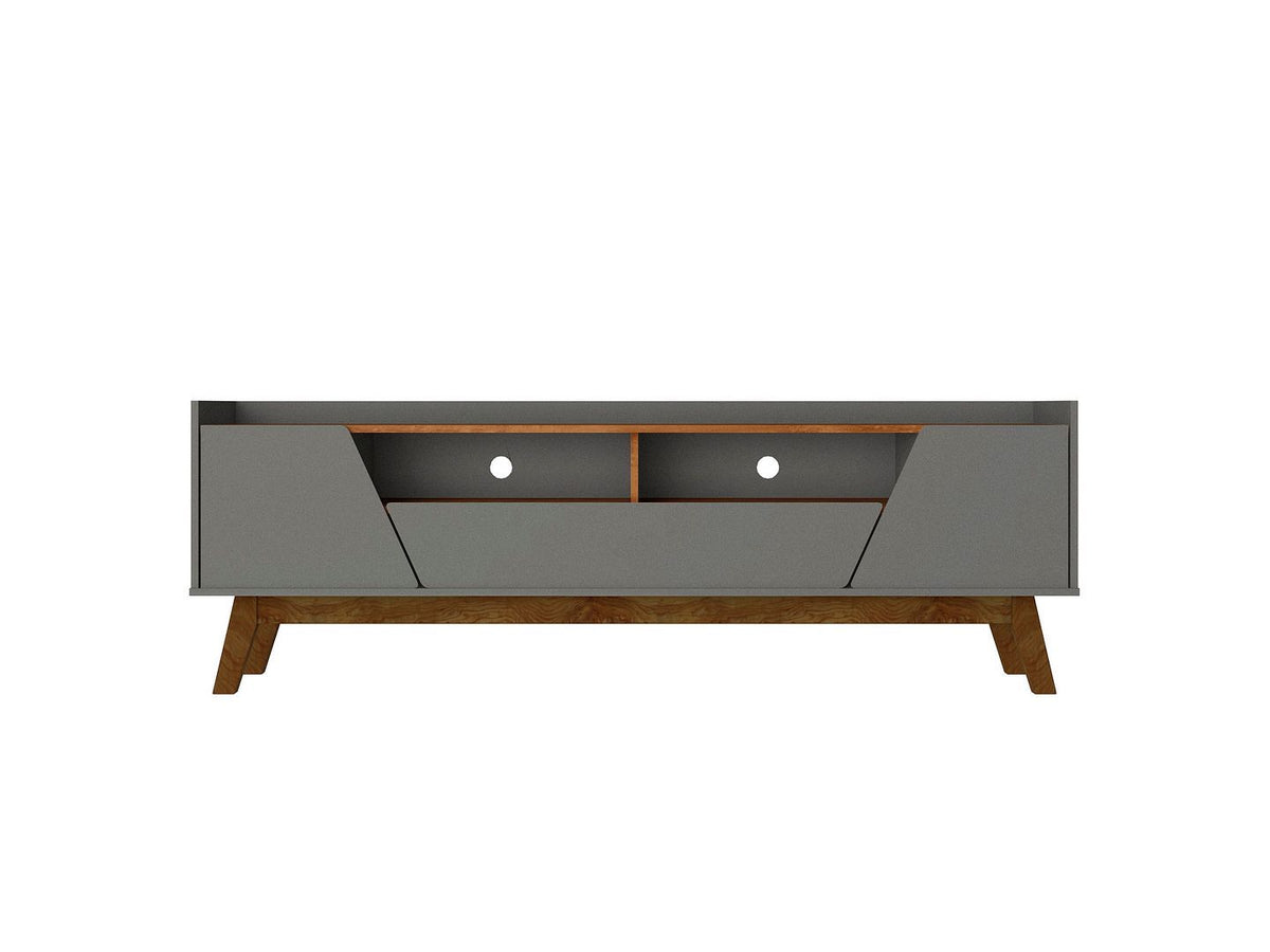 Malmo Modern 70.8" TV Stand with 2 Drawers - Grey/Brown