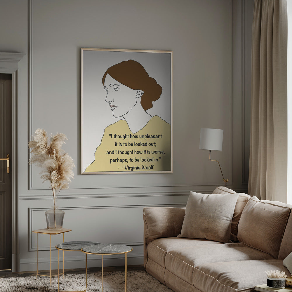 Wall art Virginia Woolf Art Yellow