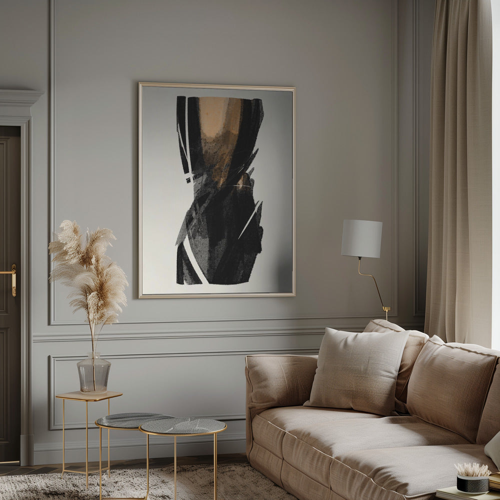 Wall art Black Figure On Neutral Background 3