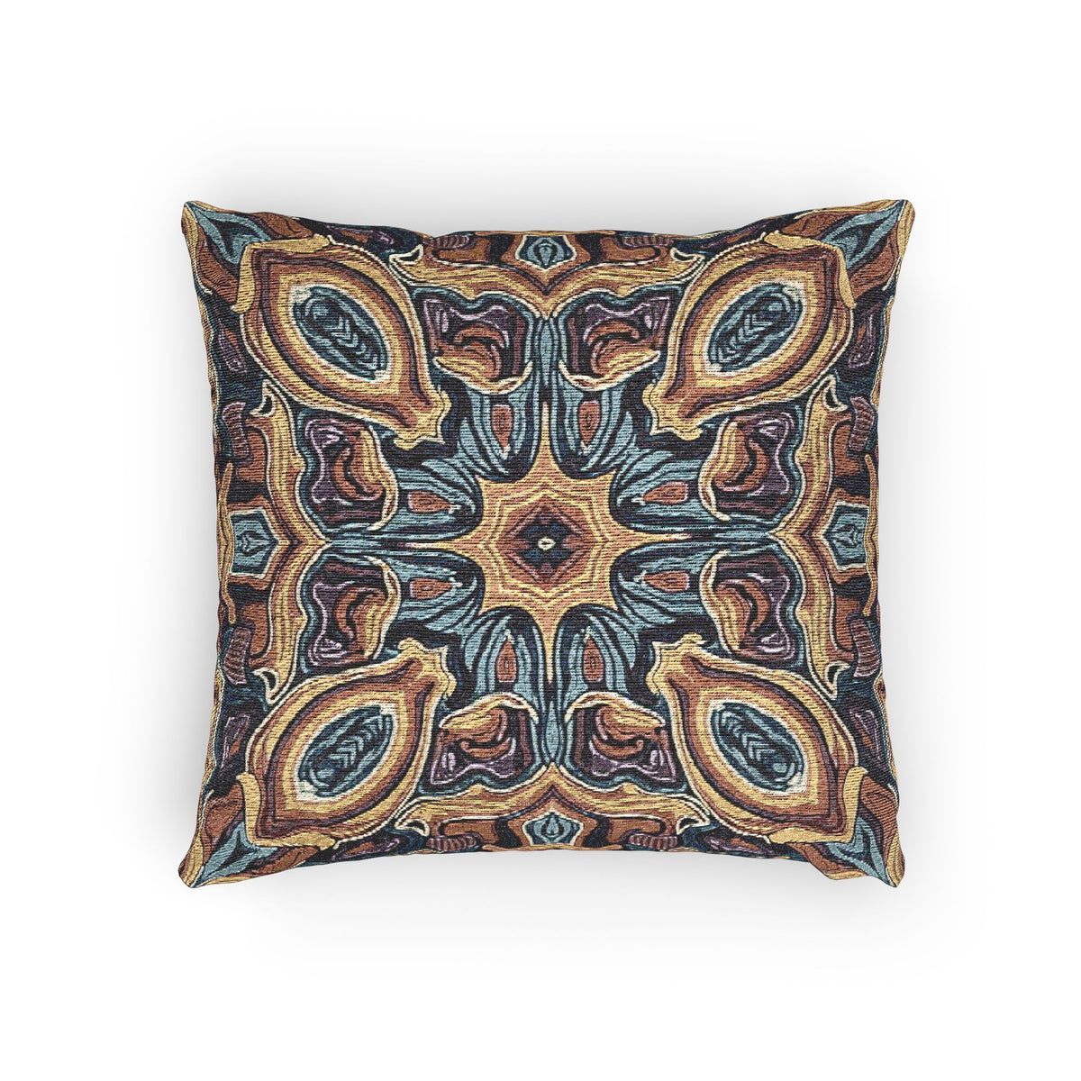 Bohemian Woven Pillow – Mosaic Medallion Decorative Throw Pillow