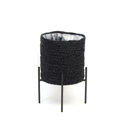 Isha Black Braided Planter