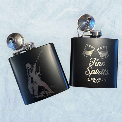 Engraved Whiskey Flask