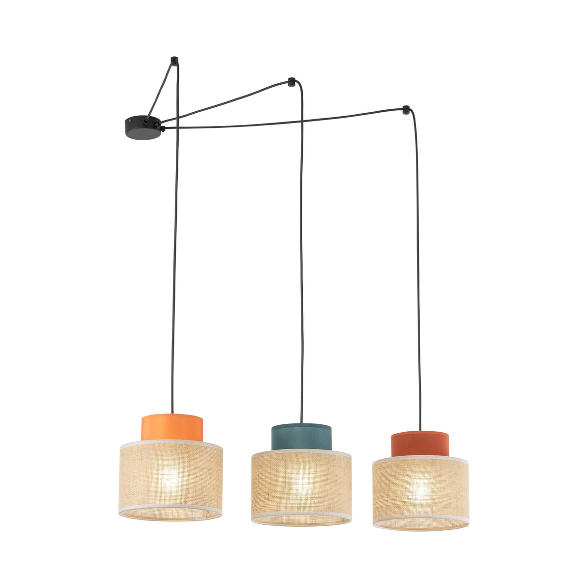 DUO Jute Adjustable 3-Light Pendant for Dining Table & Kitchen Island - AURABAGS SHOP