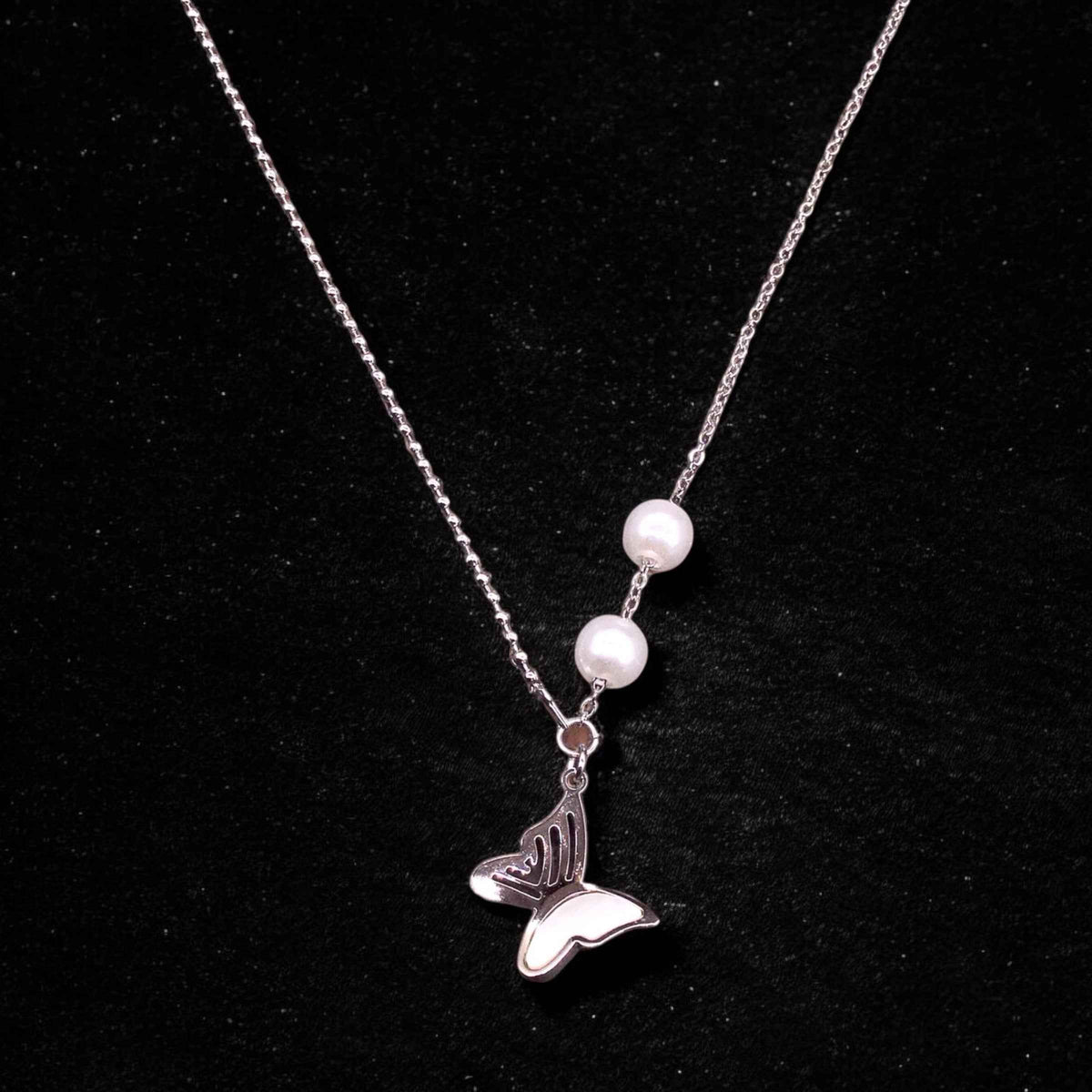 Butterfly Stainless Steel Necklace Pendants With Long Chain
