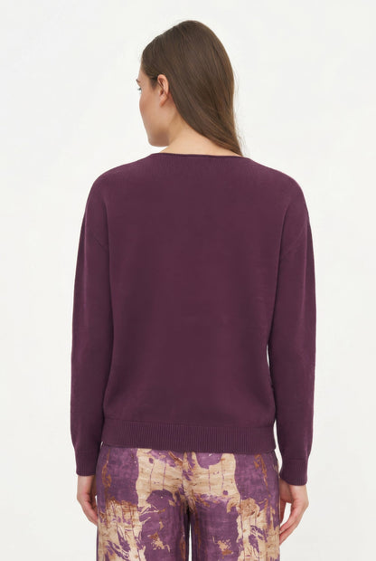 Women's Scalloped V-Neck Tunic Sweater