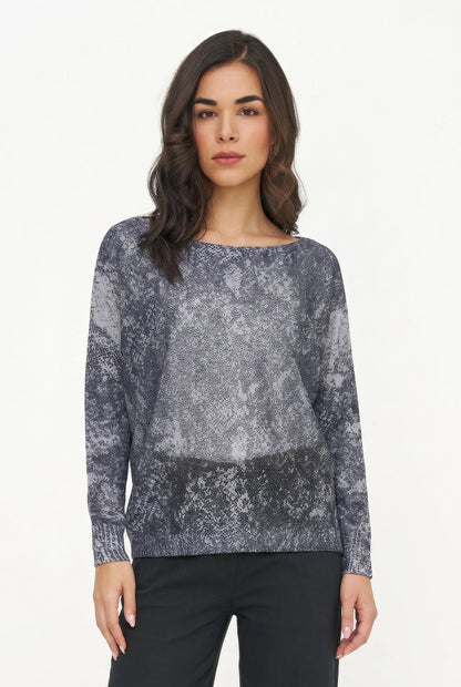 Women's Printed Boat-Neck Sweater